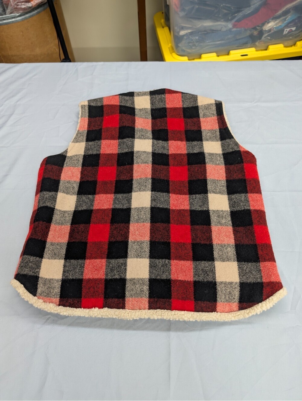 Johnson Woolen Mills Fleece Lined Plaid Vest XL Vermont - Picture 2 of 6